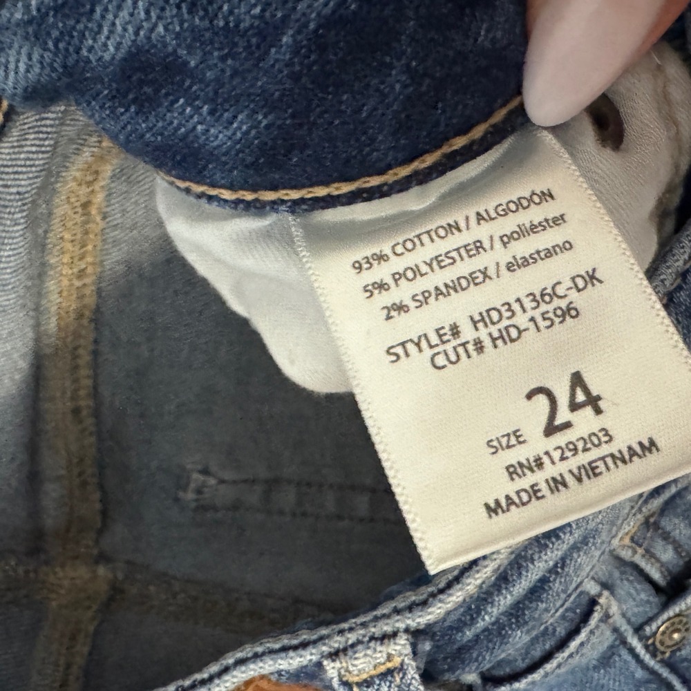Hidden Jeans High Waisted Wide Leg Distressed Raw Hem Denim HD3136C-DK Blue bb - Picture 5 of 9